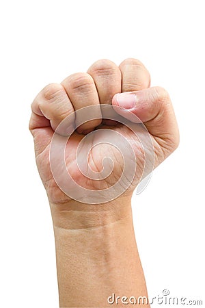 Asian Men's Fist Right Hand. Stock Photo