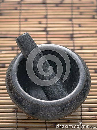 Asian mortar and pestle Stock Photo