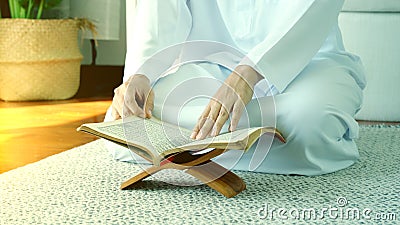 Asian Muslim Man Praying or Solat in Islam Prostration Stock Photo