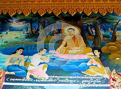 Asian mythological buddhist picture Editorial Stock Photo