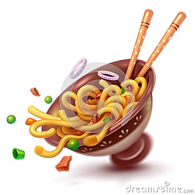 Asian noodles Vector Illustration