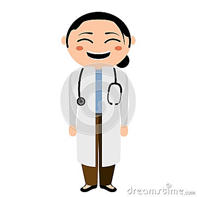 Asian nurse cartoon character Vector Illustration