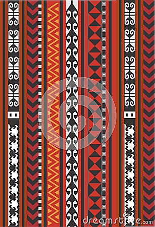 Asian ornamental carpet, red and orange, CARPET Stock Photo
