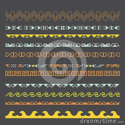 Asian ornaments collection. Historically ornamental of nomadic people. Stock Photo