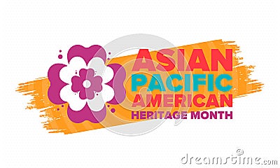 Asian Pacific American Heritage Month in May. Celebrates the culture of Asian Americans and Pacific Islanders in the United States Vector Illustration