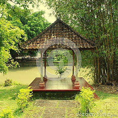 Asian Pavilion in Bali Stock Photo