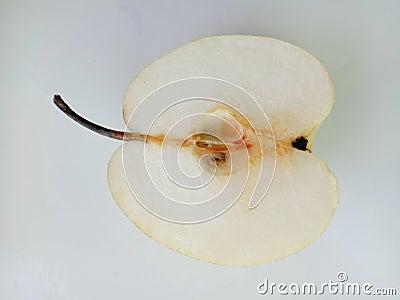 Asian pear Pyrus Pyrifolia isolated on white background give a sweet taste helps to strengthen the lungs. Helps to cleanse the sto Stock Photo