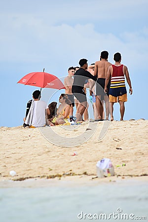 Diverse Asian People At Beach In Summer Editorial Stock Photo