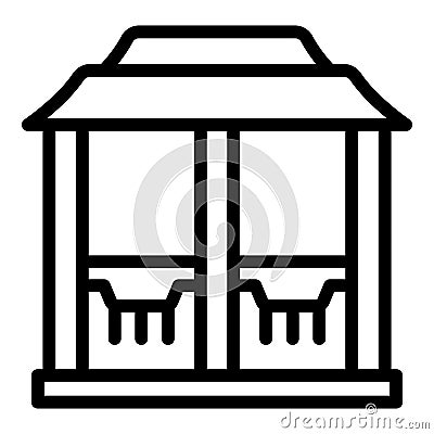 Asian pergola icon outline vector. House pavilion Vector Illustration