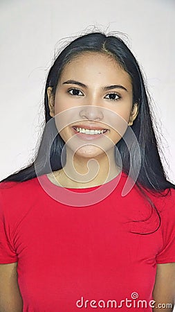 A Happy Smiling Filipina Woman Stock Photo