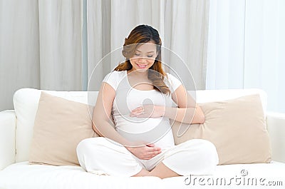 Asian pregnant woman Stock Photo