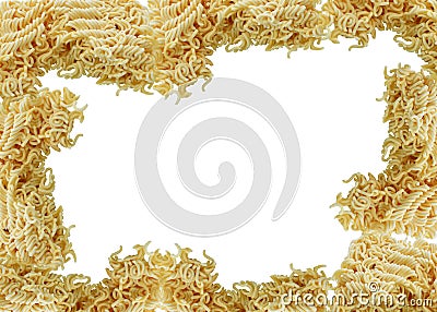 Asian ramen instant noodles isolated on white backgrou Stock Photo