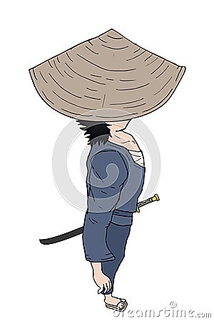 Asian samurai illustration Vector Illustration