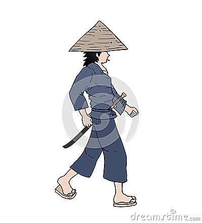 Asian samurai illustration Vector Illustration