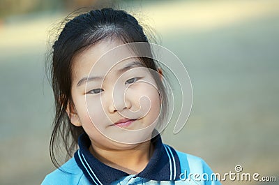 Asian school girl Stock Photo