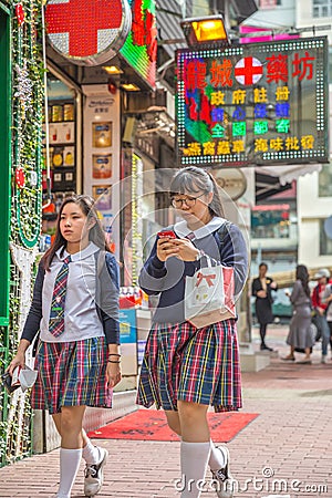 Asian school girls Editorial Stock Photo