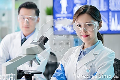 Asian scientist team Stock Photo