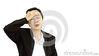 Asian senior manager business woman upset and unhappy abstract l Stock Photo