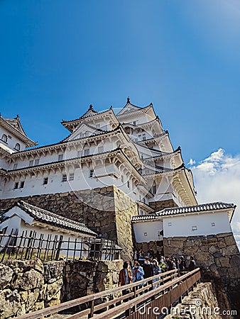 Asian Shrine With Visitors in Japan Stock Photo