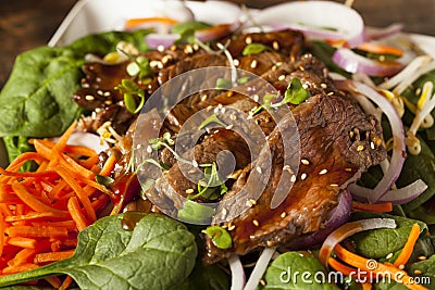 Asian Sliced Beef Salad Stock Photo