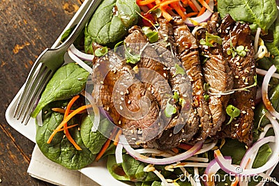 Asian Sliced Beef Salad Stock Photo