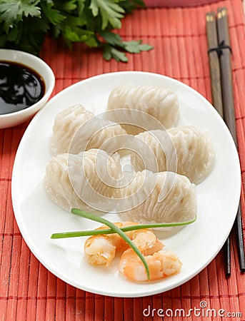 Asian steamed meat dumplings dim sum Stock Photo