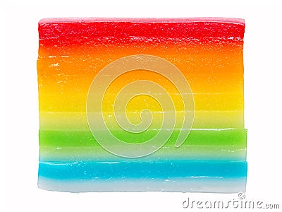 Asian steamed rainbow layered rice cake Stock Photo