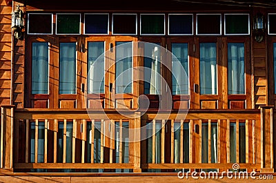 Asian style wood house Stock Photo