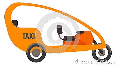 Asian taxi icon. Passenger transport side view Vector Illustration