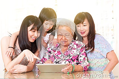 Asian three generations family Stock Photo