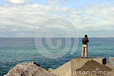 Asian tourist taking pictures Stock Photo