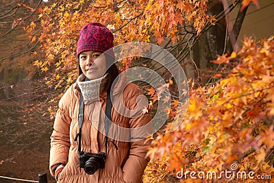 The beautiful Maples Corridor at Kawaguchiko Stock Photo