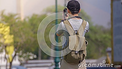 Asian tourists are recording memory Stock Photo