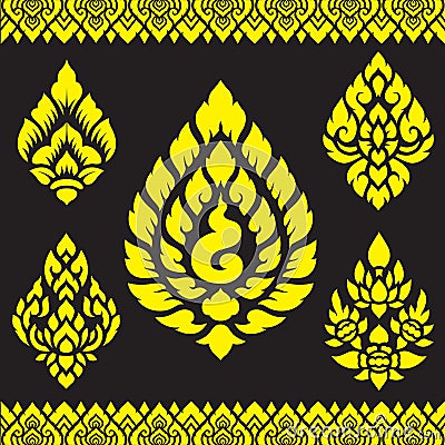 Asian traditional art Design Vector, Thai traditional design ( Lai Thai ) Vector Illustration