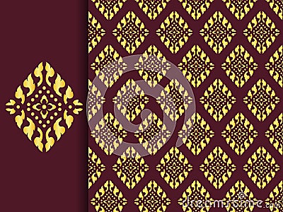 Asian traditional art Design Vector, Thai traditional design ( Lai Thai pattern ) Vector Illustration