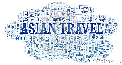 Asian Travel word cloud. Stock Photo