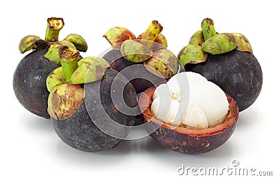 Asian tropical mangosteen fruit Stock Photo