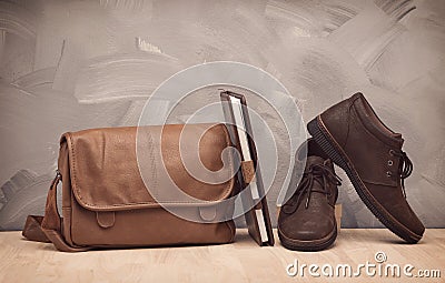 Asian vintage style men clothing and bag Stock Photo
