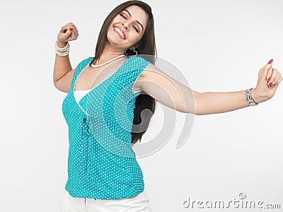 Asian woman in a jubilant mood Stock Photo