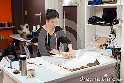 Asian woman tailor fashion clothes dress designer Stock Photo