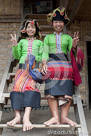 Asian woman Thai Dam, Laos Stock Photo