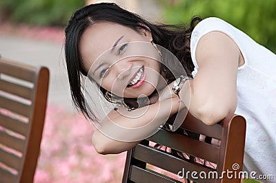 Asian woman tooth smile Stock Photo