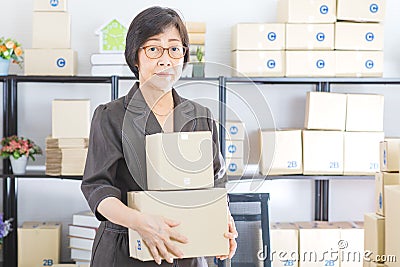 Asian woman working Stock Photo