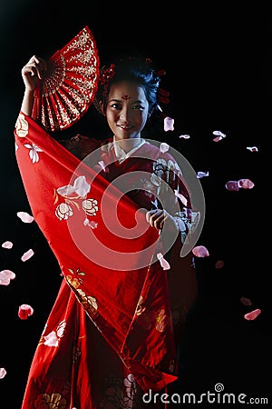 Asian women in kimonos are very beautiful Stock Photo