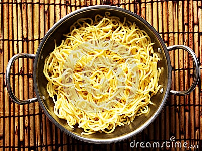 Asian yellow noodles Stock Photo