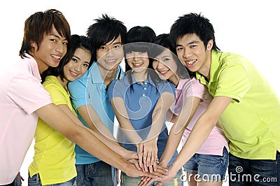 Asian Young students Stock Photo