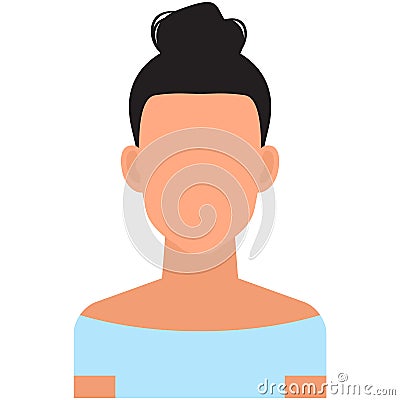 Asian young woman avatar icon vector isolated Vector Illustration