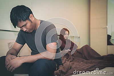 Asians Couples, men and women will have problems with sexual per Stock Photo