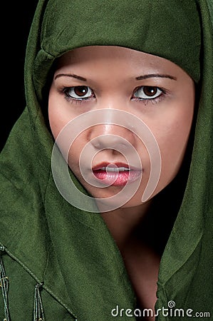 Asiatic Muslim Woman Stock Photo