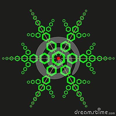 Asid snowflake Vector Illustration